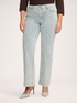 Light wash flared jeans with rhinestones image number 0