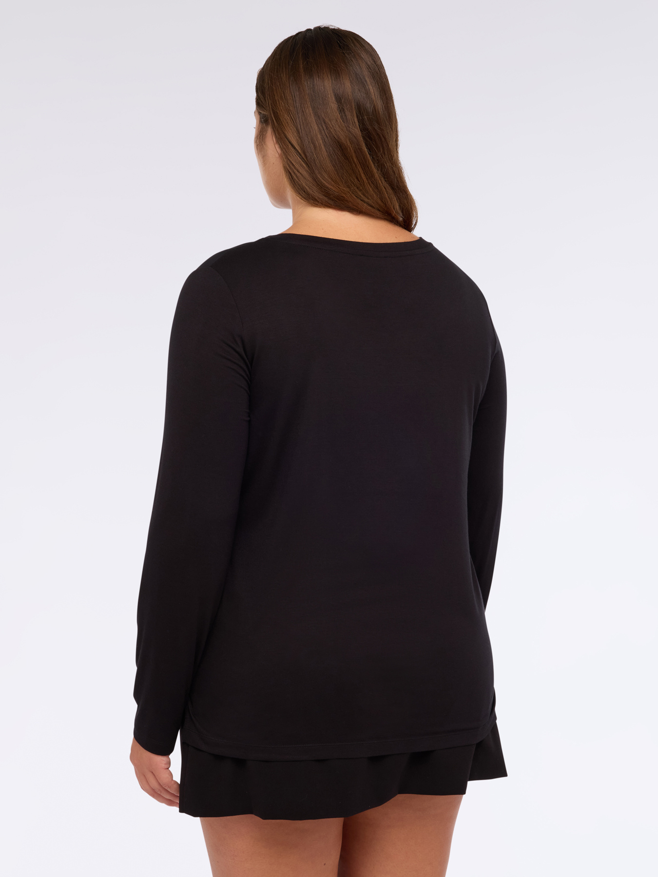 Lang&auml;rmliges Shirt aus zwei Materialien image number 1
