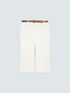 Cropped trousers with embroidery and belt image number 4