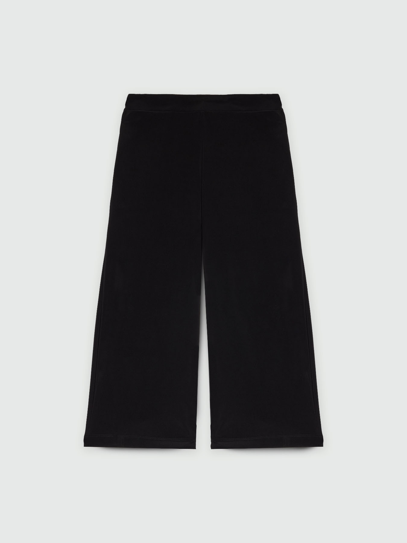 Pantaloni cropped ampi in jersey image number 4