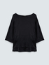 Satin blouse with boat neckline image number 4