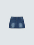 Denim mini skirt with appliqu&eacute;s image number 1