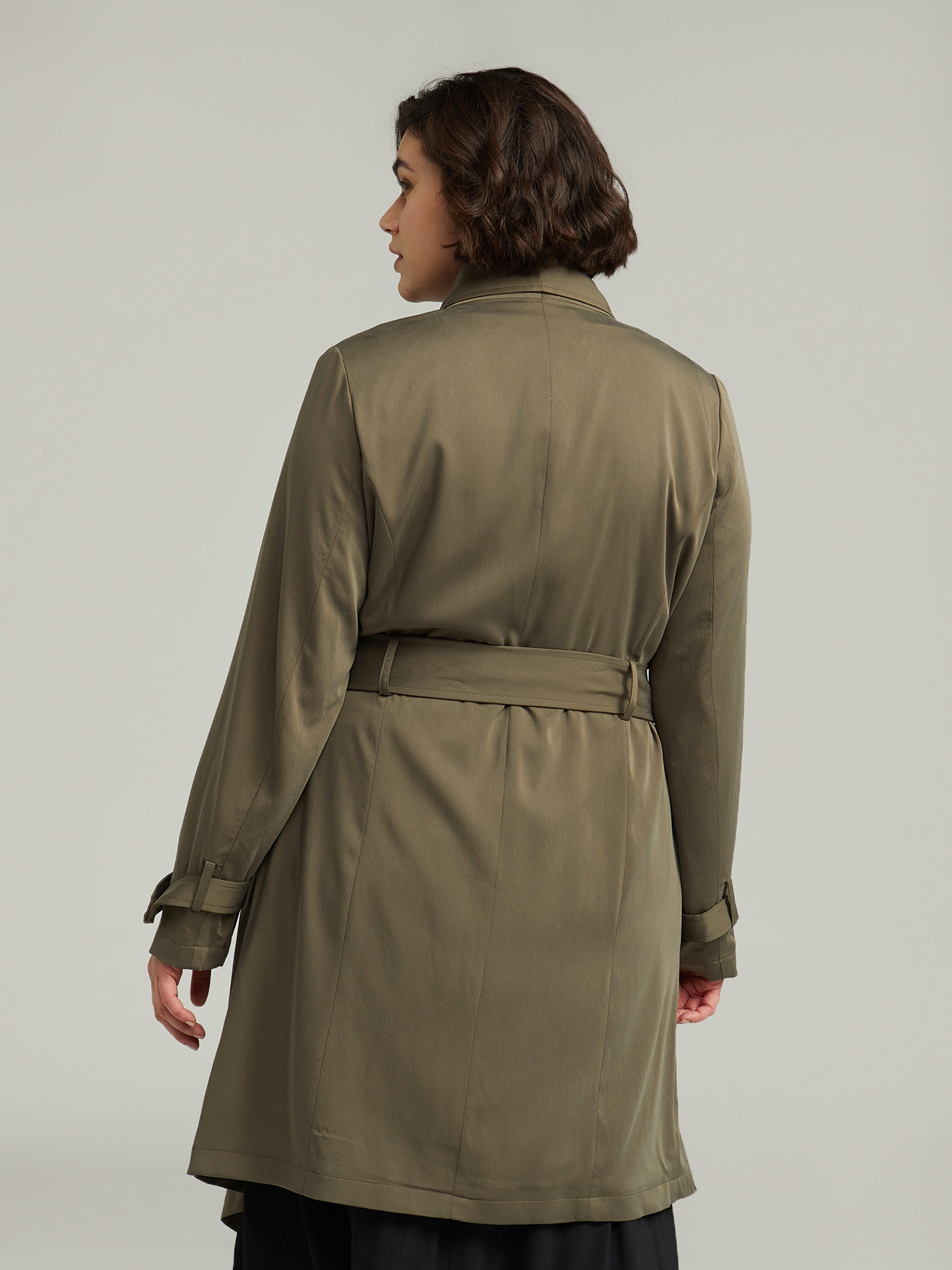 Trench fluido con fusciacca image number 1