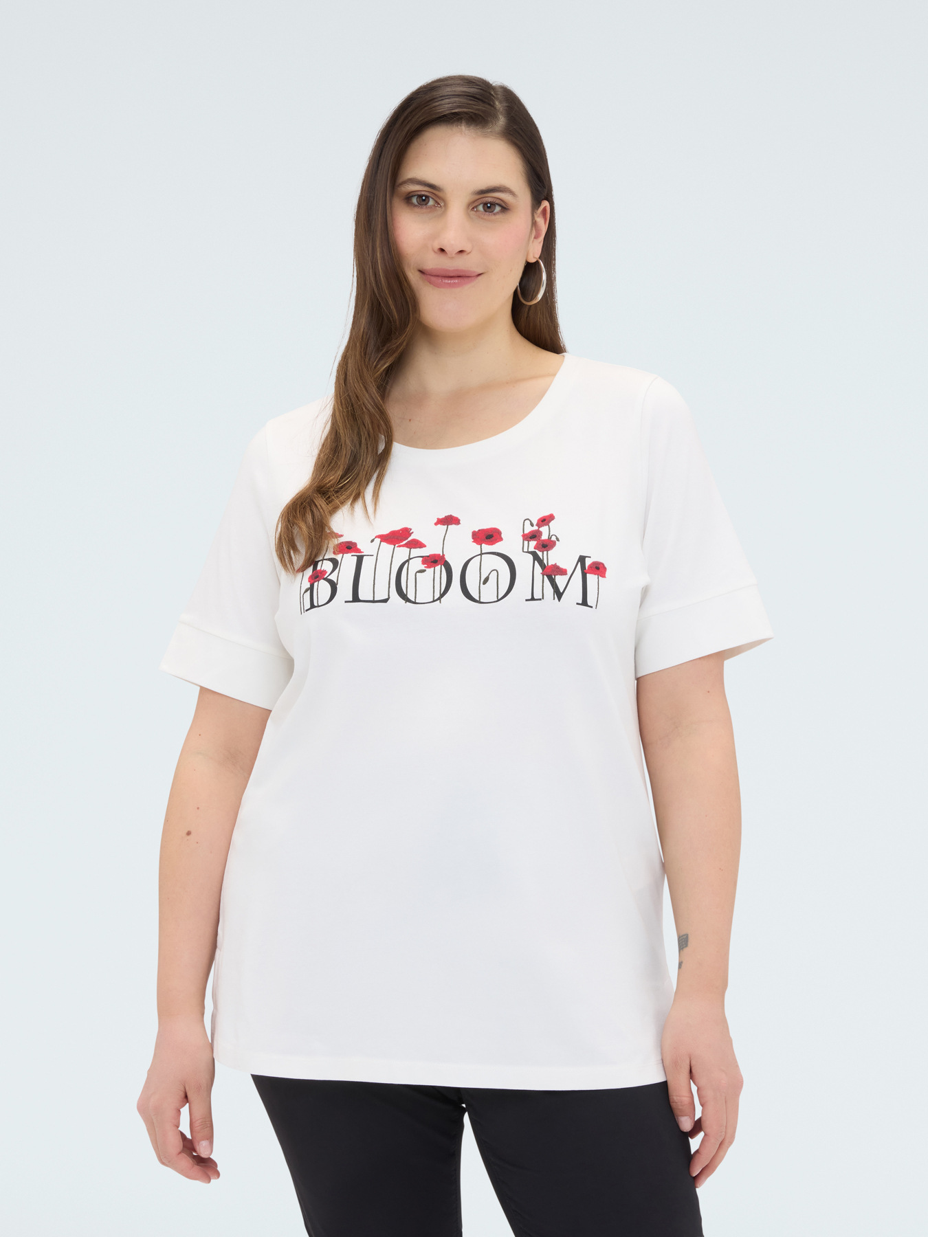 T-shirt en coton avec inscription BLOOM image number 0