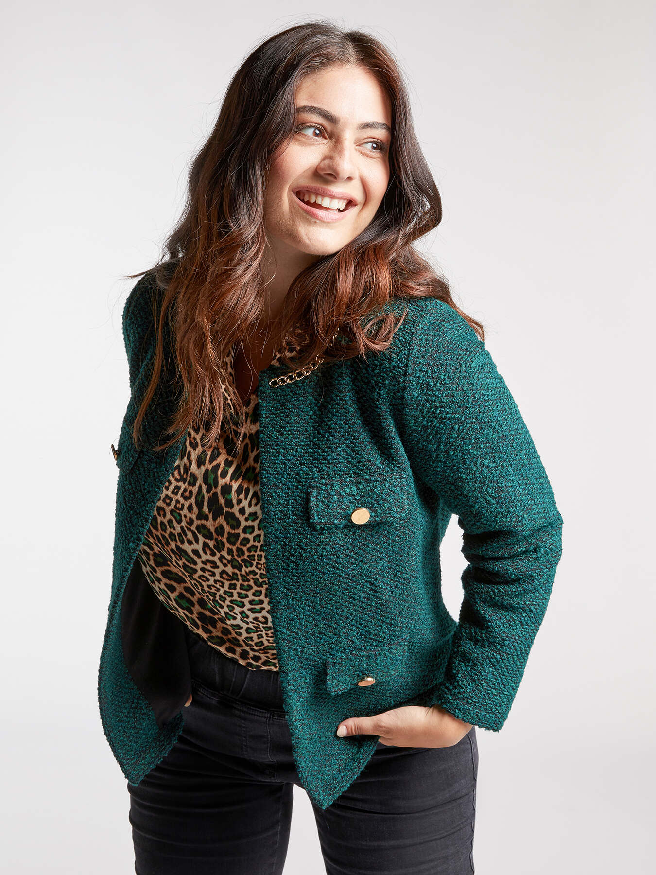 Veste en tricot avec cha&icirc;ne image number 2