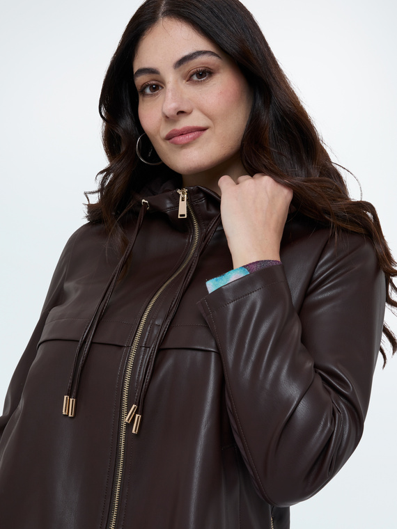 Hooded biker jacket