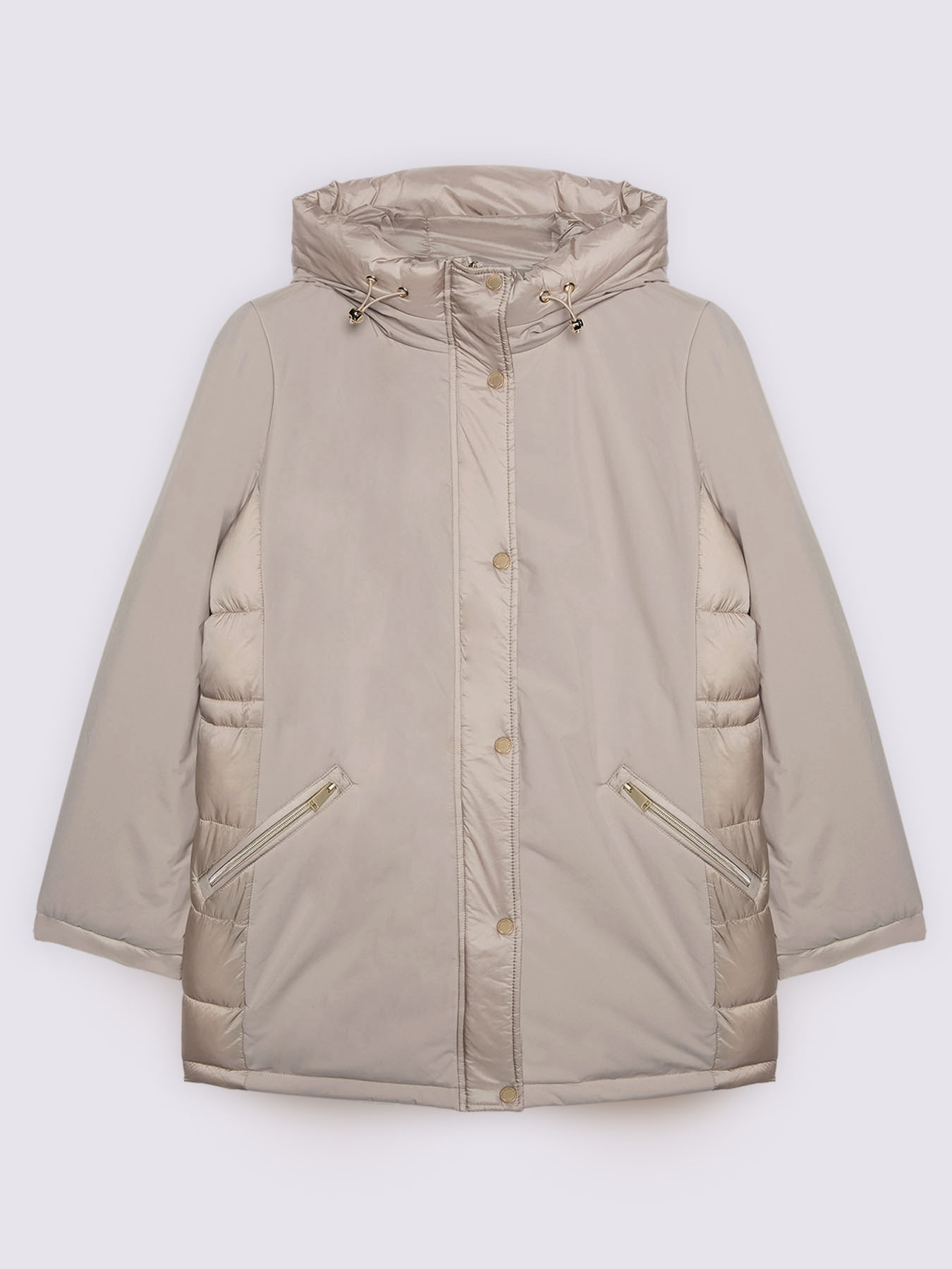 Hybrid hooded down jacket image number 4