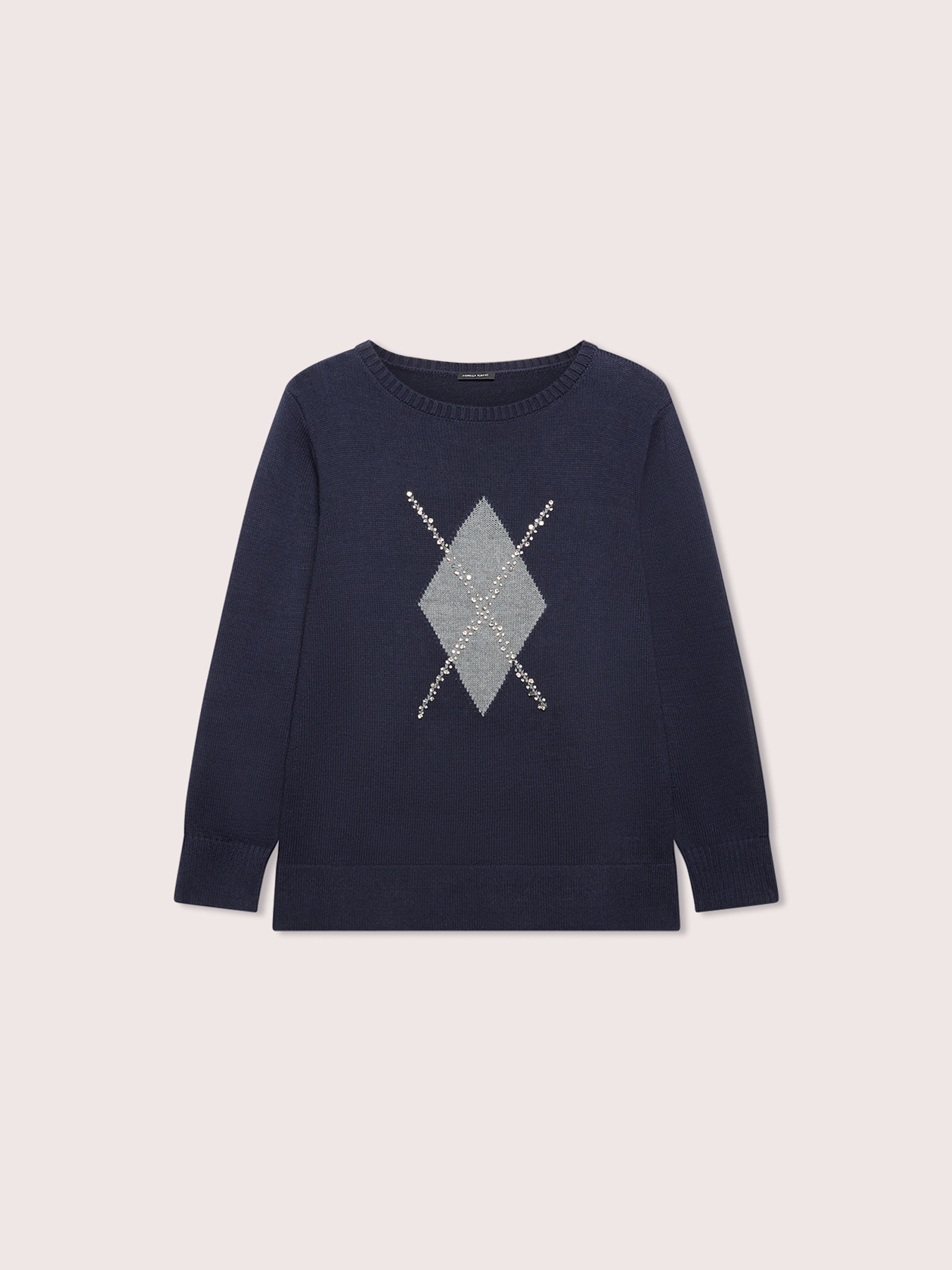 Strickpullover mit Argyle-Muster und Applikationen image number 4