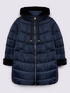 Long down jacket with hood and plush insert image number 5