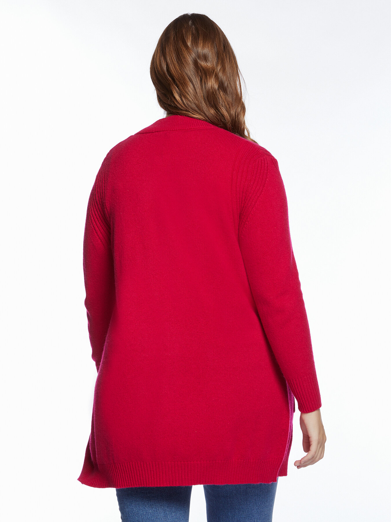 Long cardigan with mixed pattern image number 1