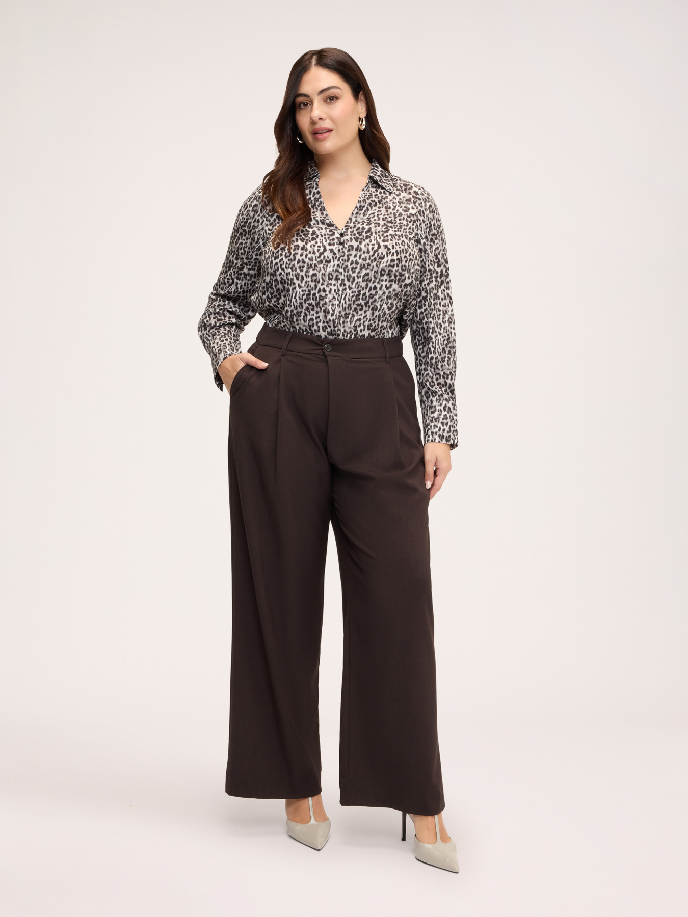 Viscose blouse with animal print image number 2