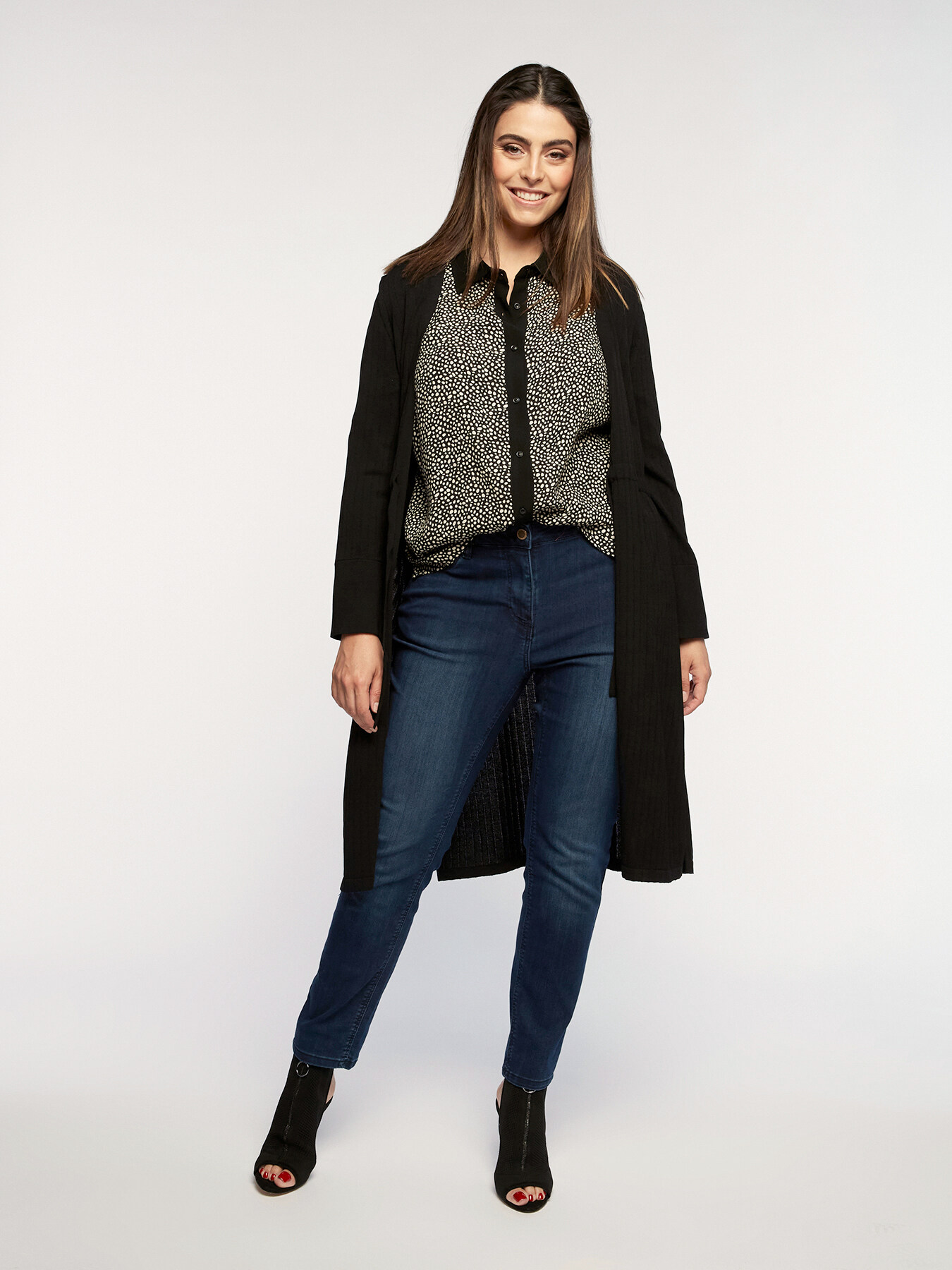 Long cardigan with drawstring image number 0