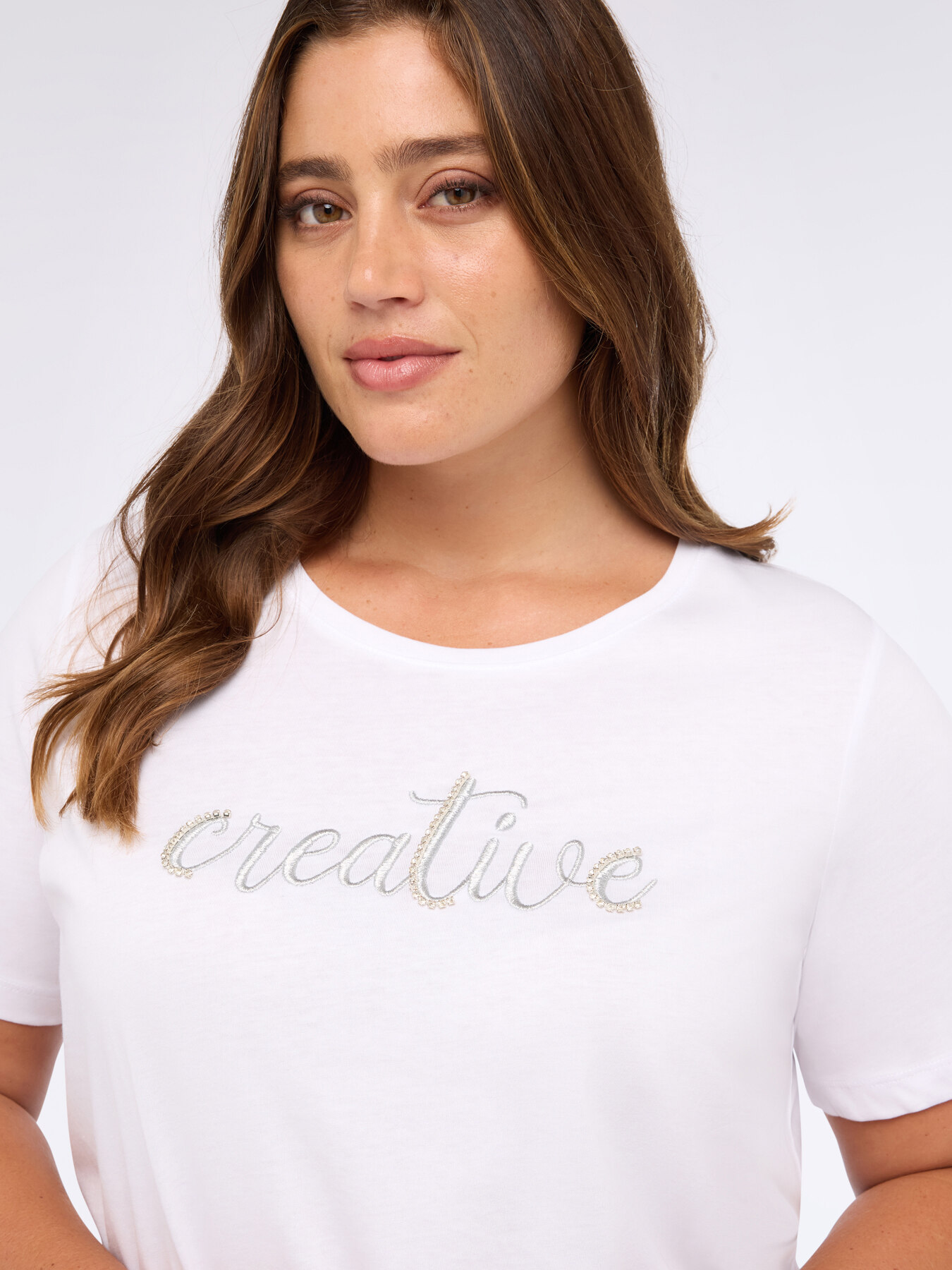 Jersey T-shirt with embroidered text image number 3