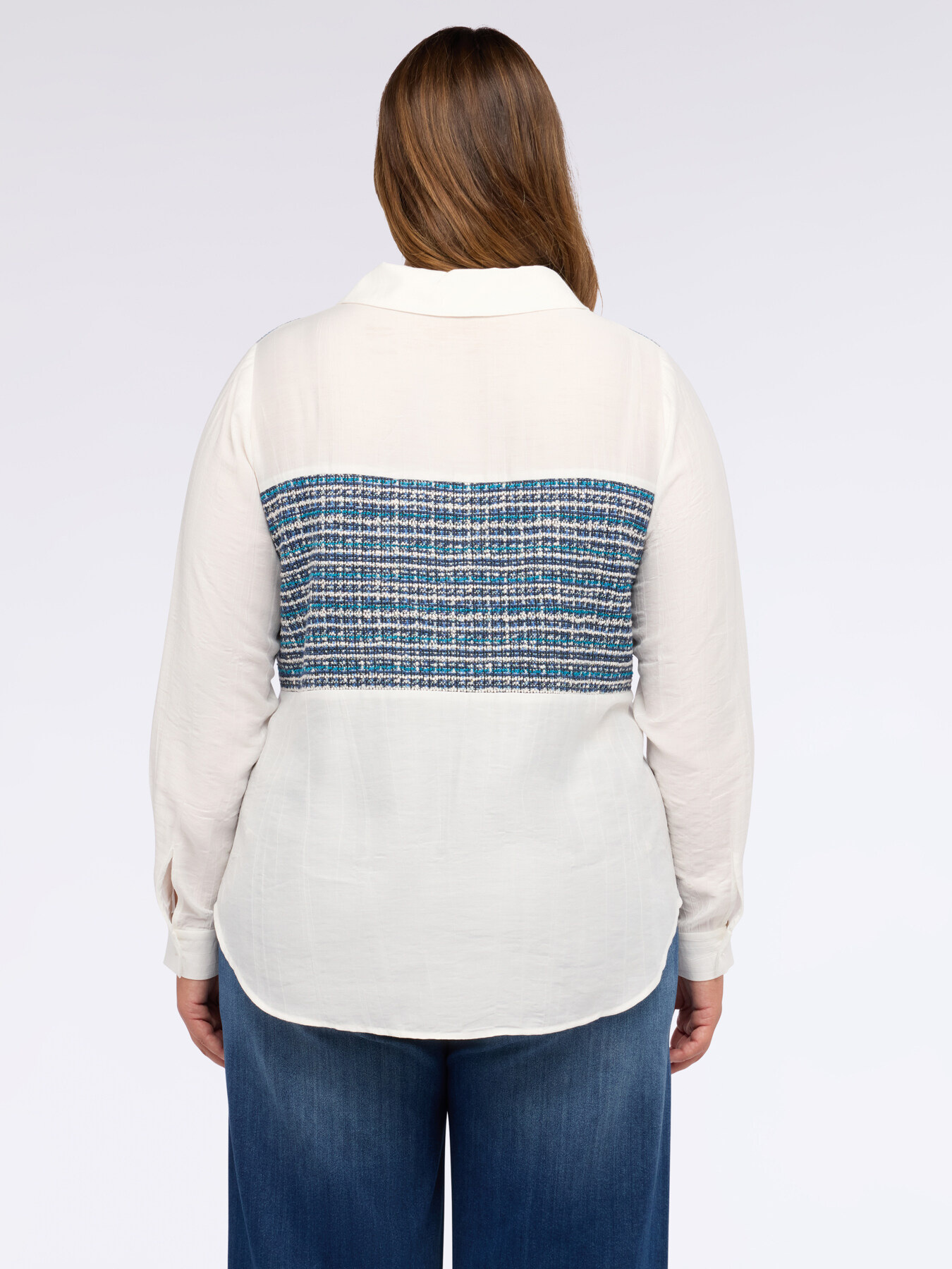 Musselinbluse mit Boucl&eacute;-Einsatz image number 1