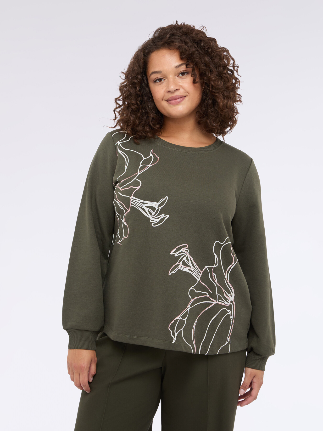 Sweatshirt with floral print image number 0