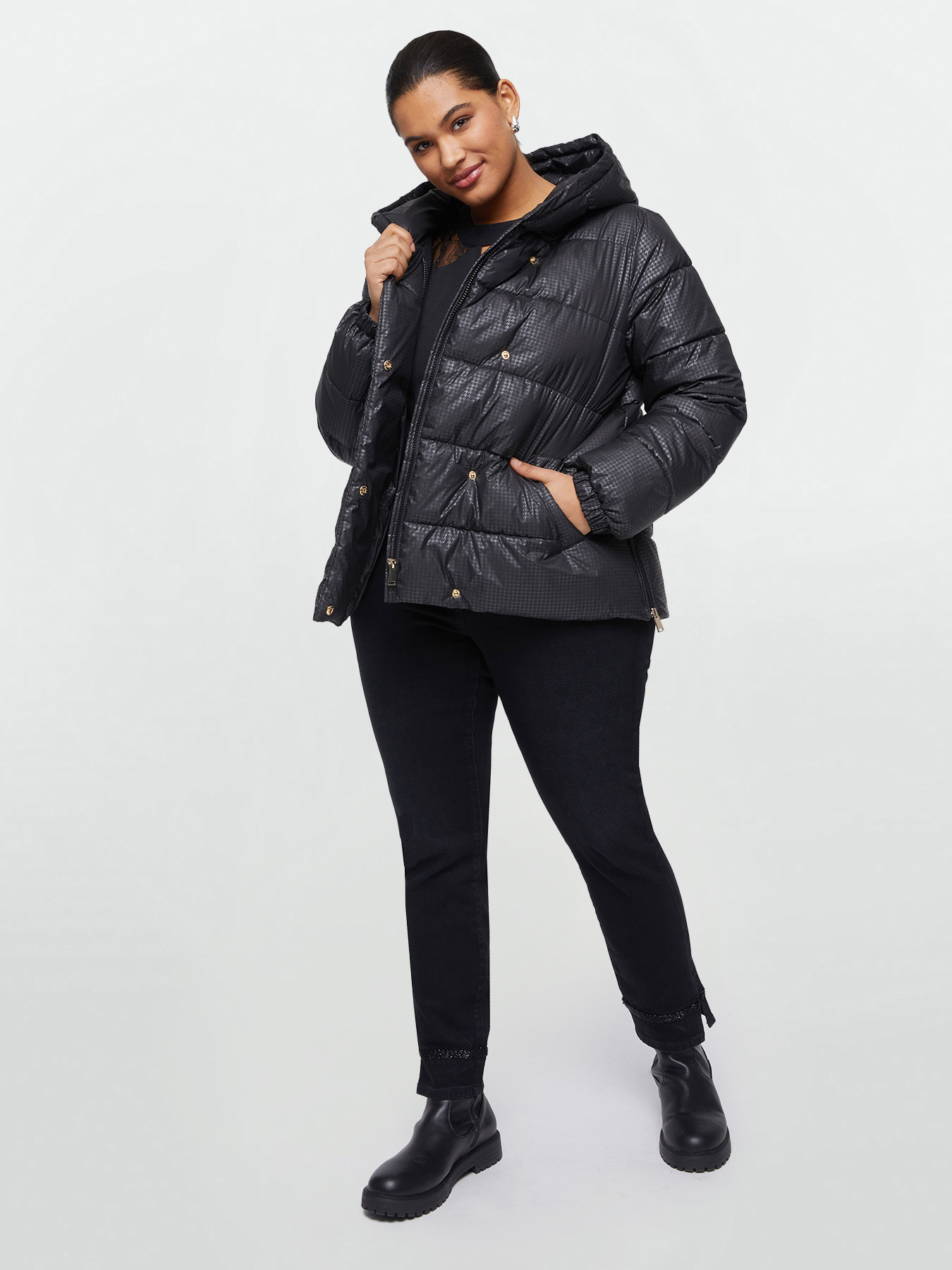 Printed down jacket with Sorona&reg; Aura padding image number 3