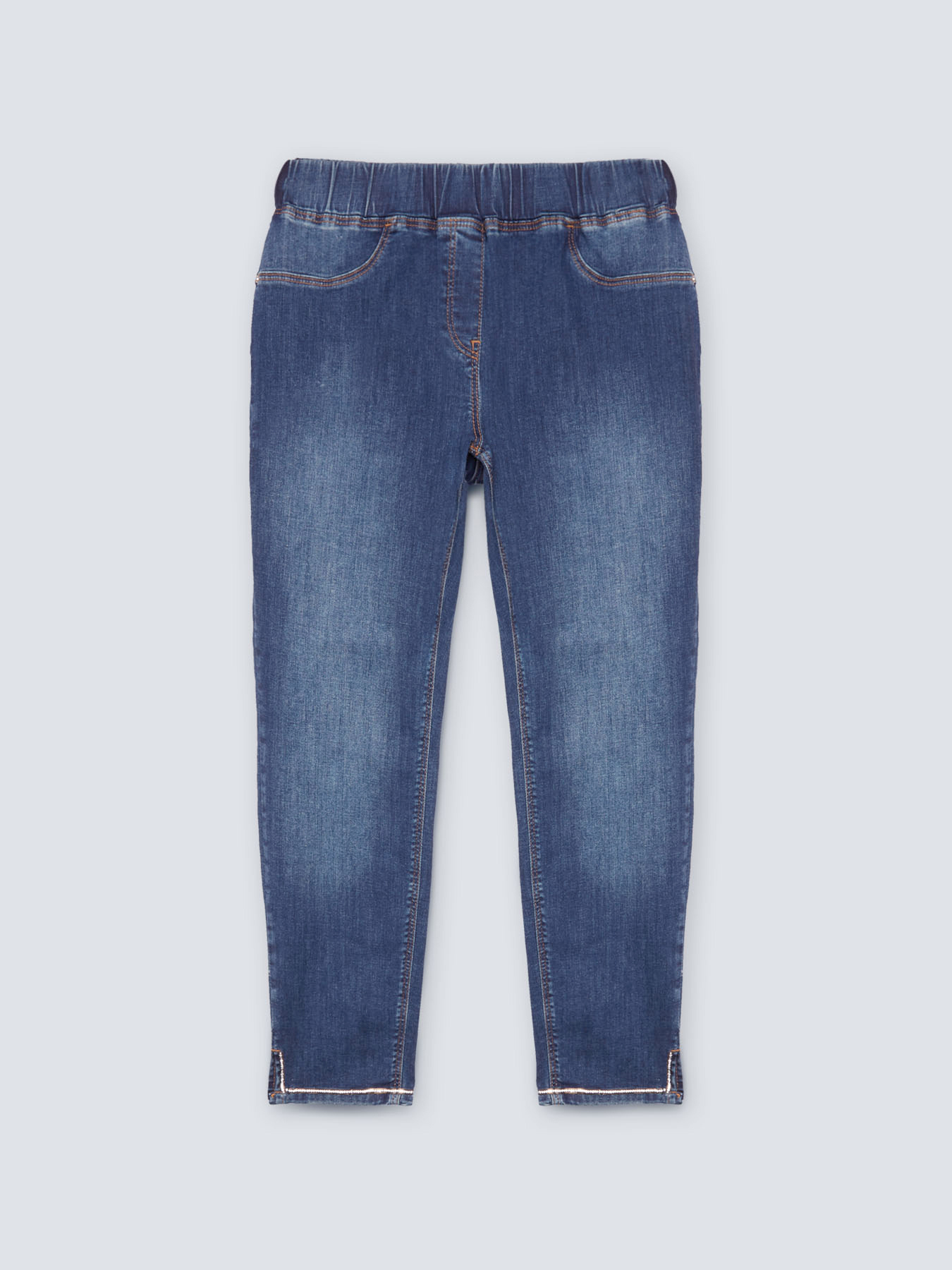 Jeggings with rhinestones on hemline image number 4
