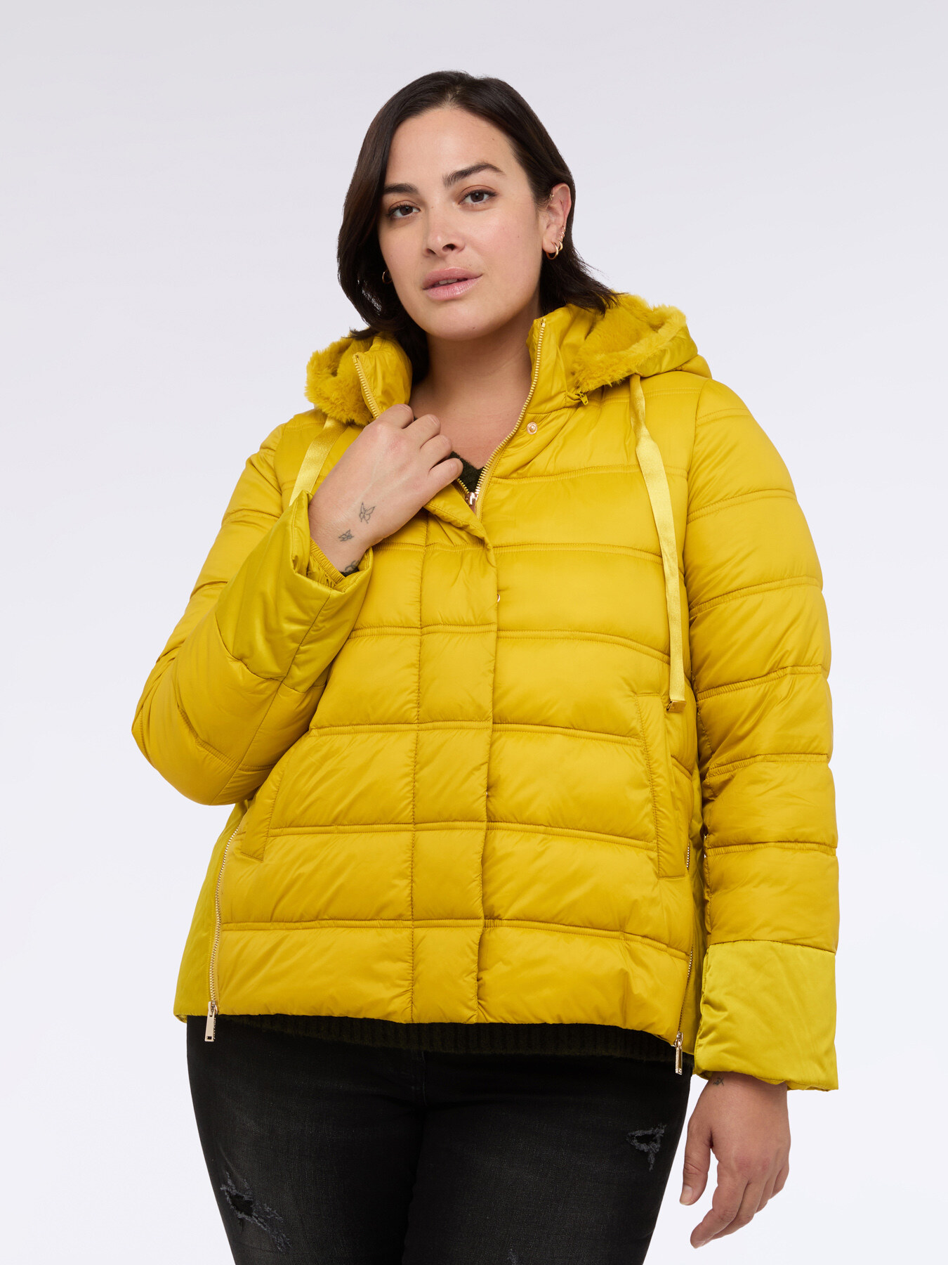 Hybrid-Daunenjacke mit Kapuze und Kordelzug image number 5