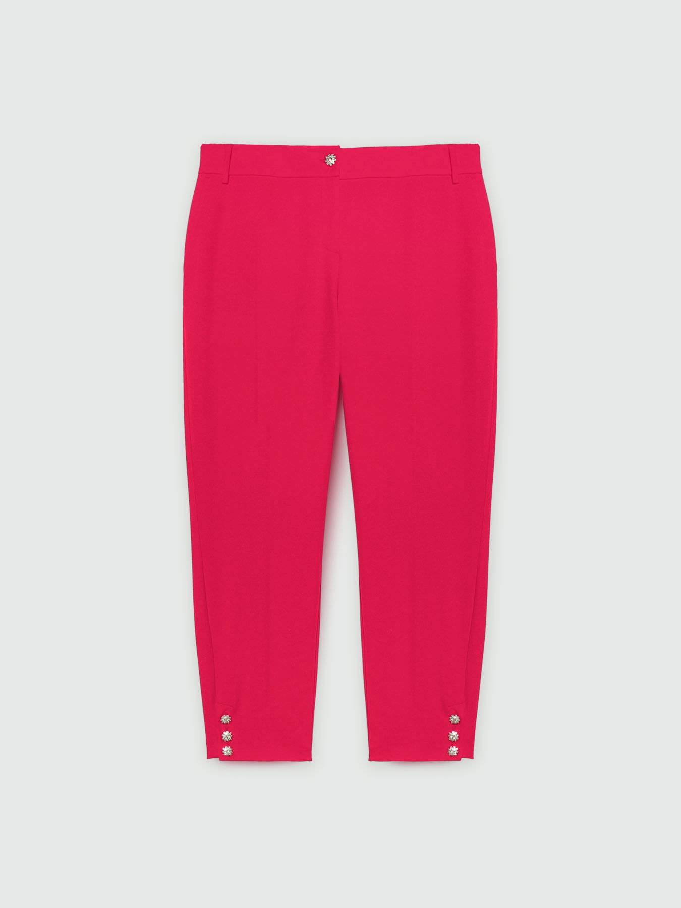 New York trousers in crepe scuba fabric with jewel buttons image number 5