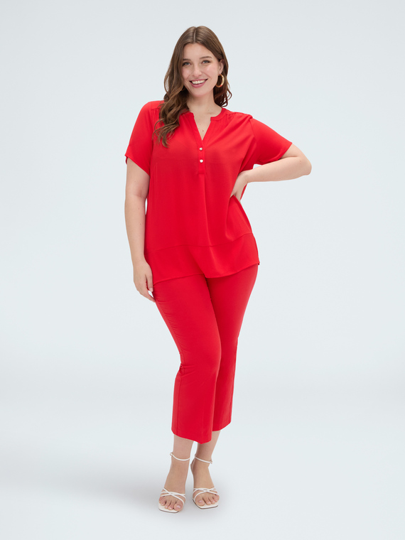 Lyocell blend T-shirt with buttons