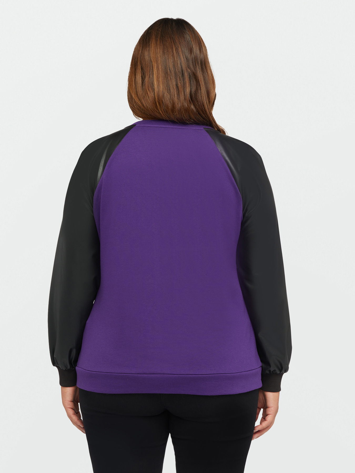 Dual-fabric embroidered sweatshirt image number 1