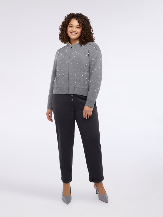 Pearl-decorated cardigan