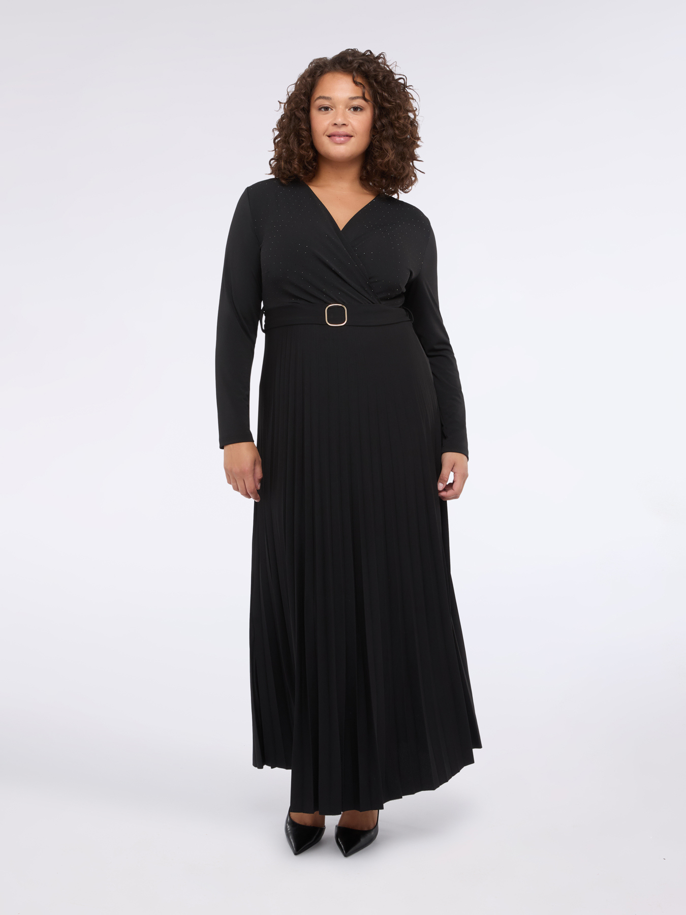 Kleid mit Plisseerock und G&uuml;rtel image number 3