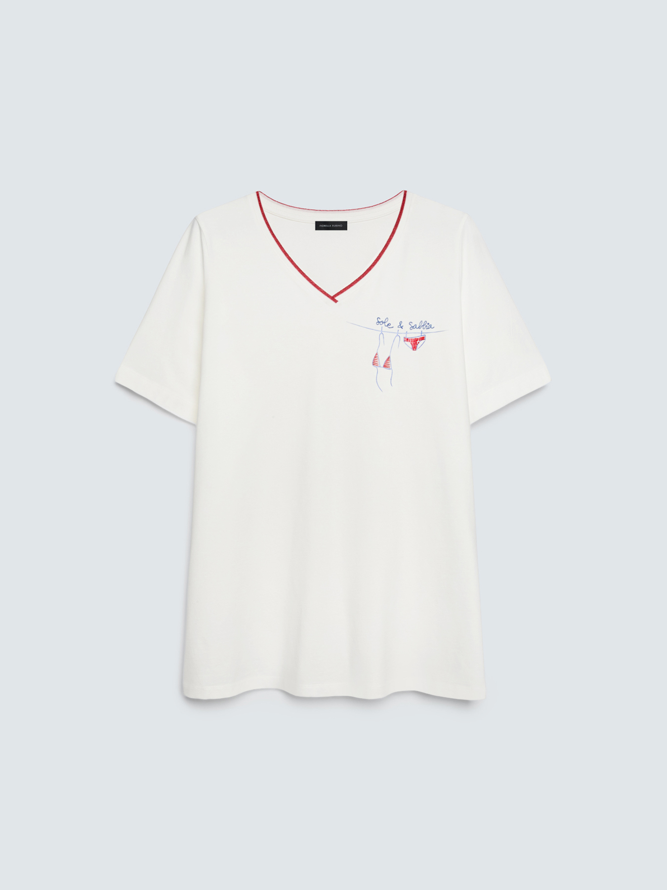 Cotton t-shirt with print and lettering image number 4