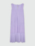 Robe longue sans manches en lin avec volant dans le bas image number 5