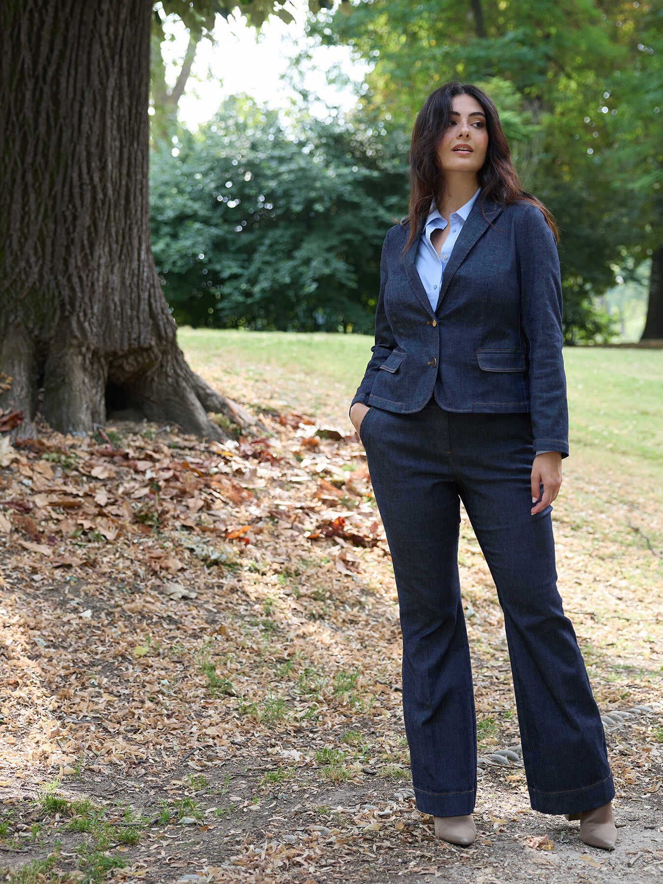 Flare-Jeans, dunkelblau image number 3