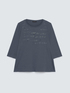 Cotton t-shirt with rhinestone lettering image number 4