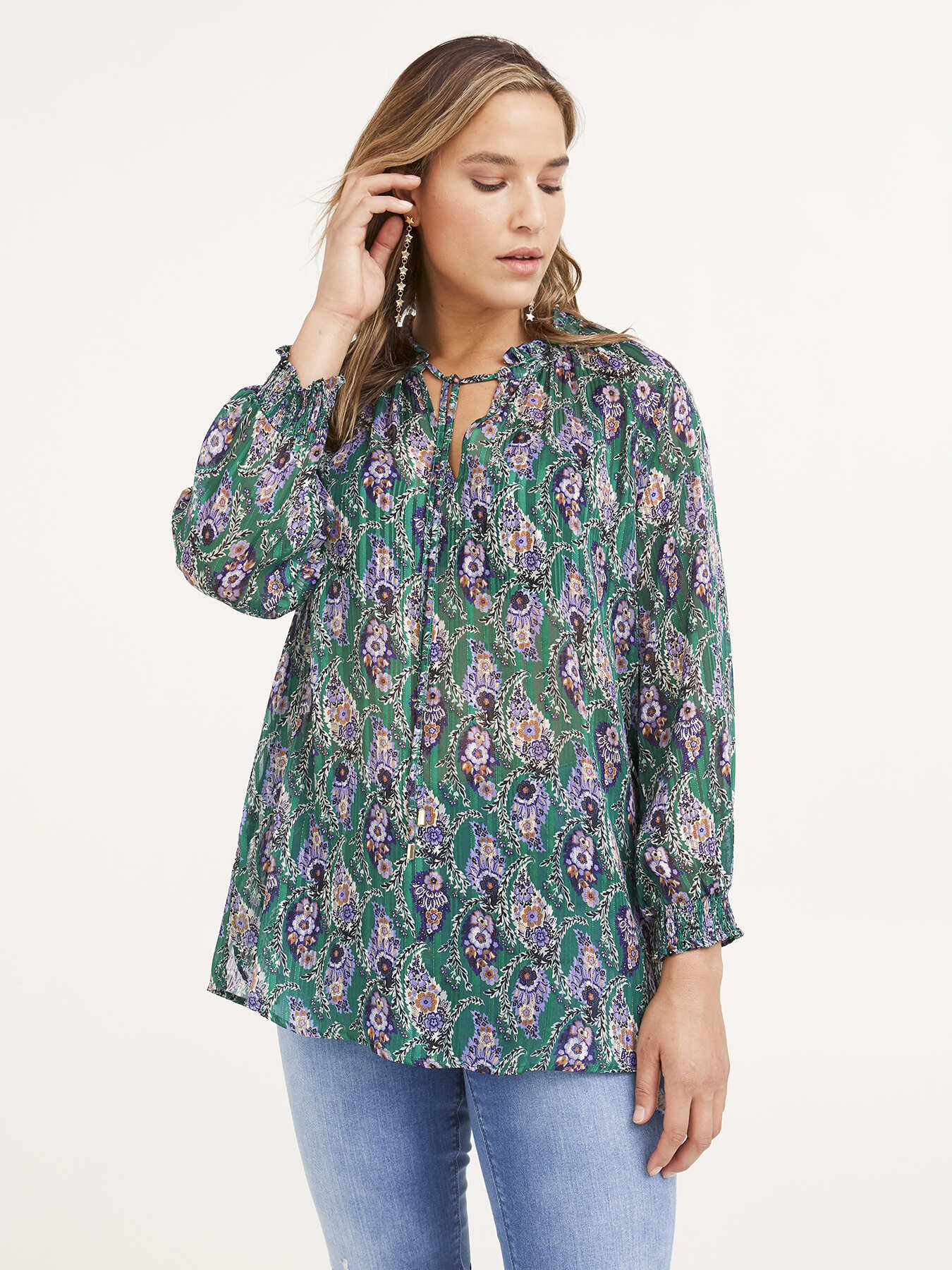 Bluse mit Kaschmir-Druck image number 0