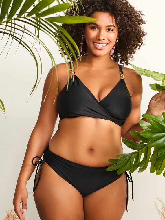 Crossover bikini with jewel detail