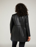 Long faux leather patterned jacket image number 1