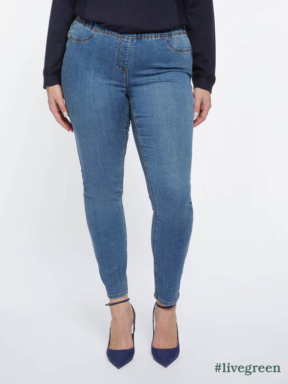 Fiorella Rubino - Jeggings in denim Donna, Azzurro Taglia: 41 (50 IT)