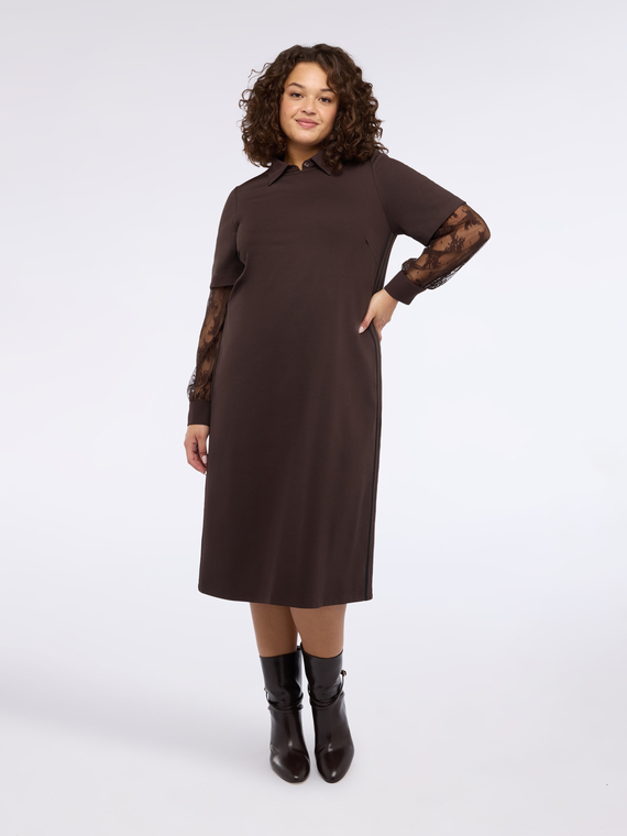 Langes Kleid aus Punto Milano