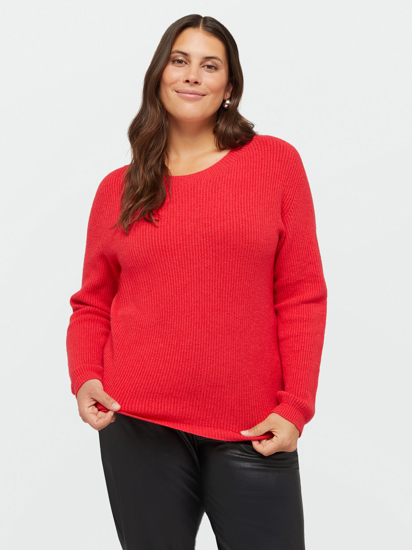 Rib knit sweater image number 0