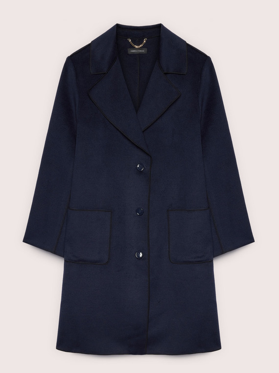 Coat with patch pockets