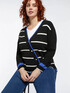 Striped cardigan with diagonal closing image number 0