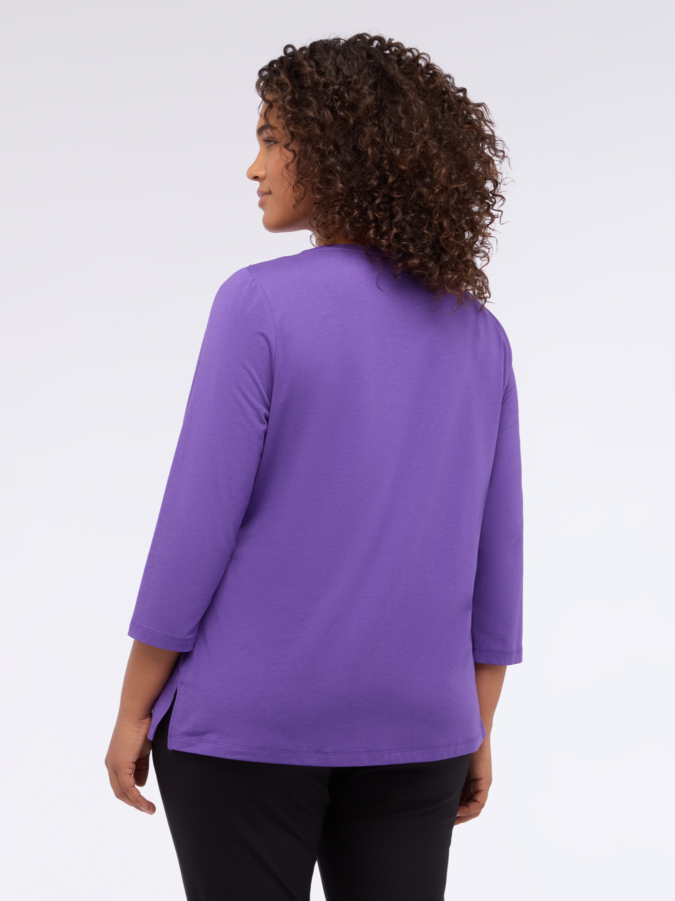 T-shirt en jersey de coton avec travail en losanges image number 2