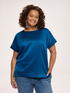 T-shirt bimati&egrave;re en satin et jersey image number 0