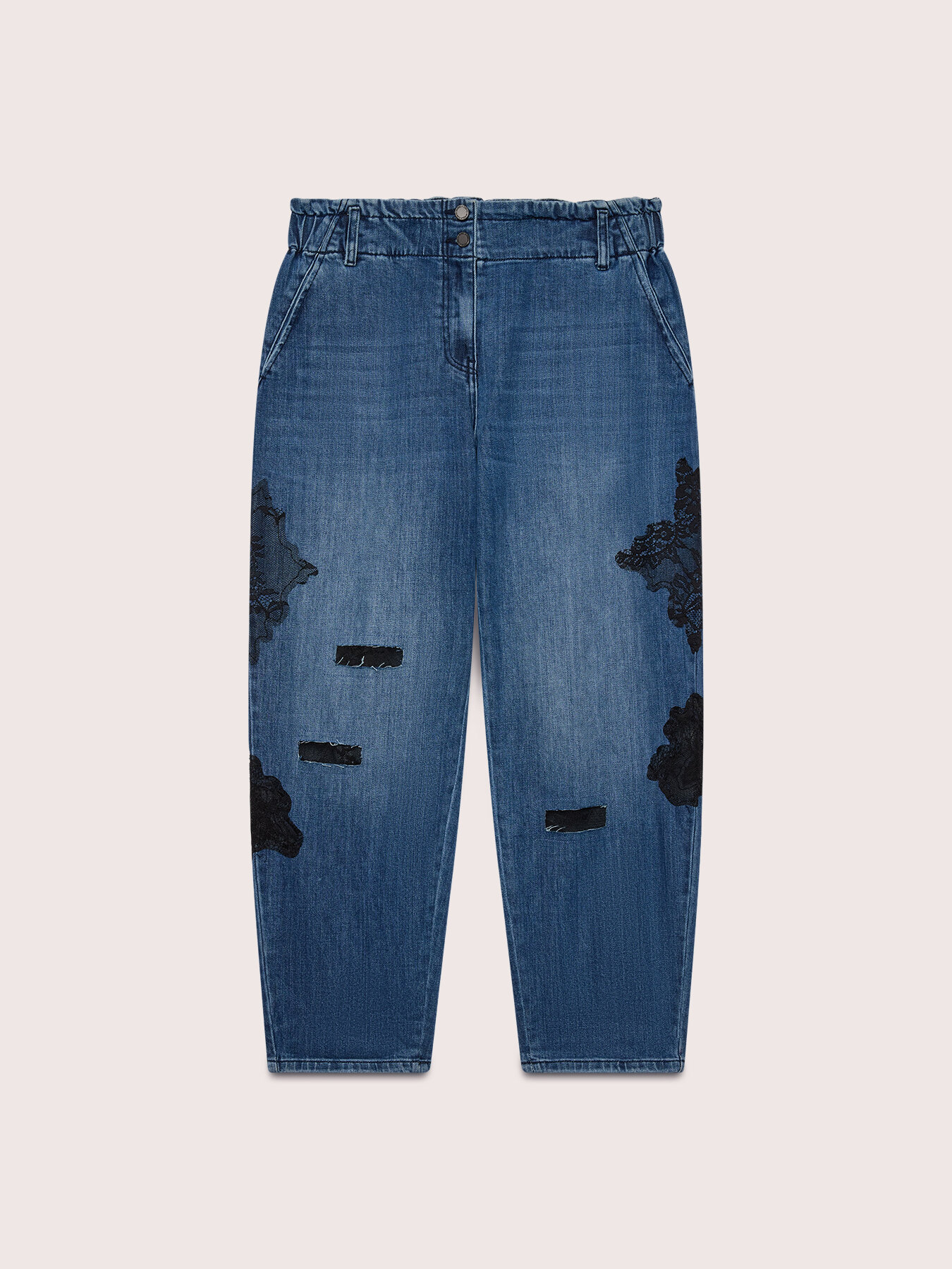 Balloon jeans with lace and rips image number 4