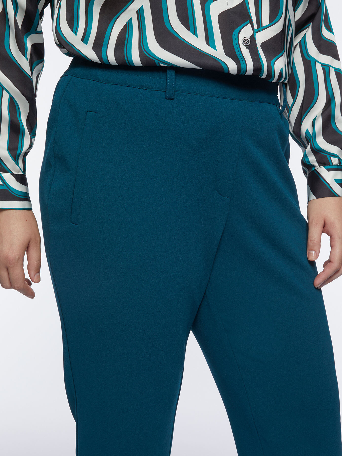 Crepe fabric trousers image number 2