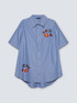 Camisa de rayas con bordado de flores image number 4