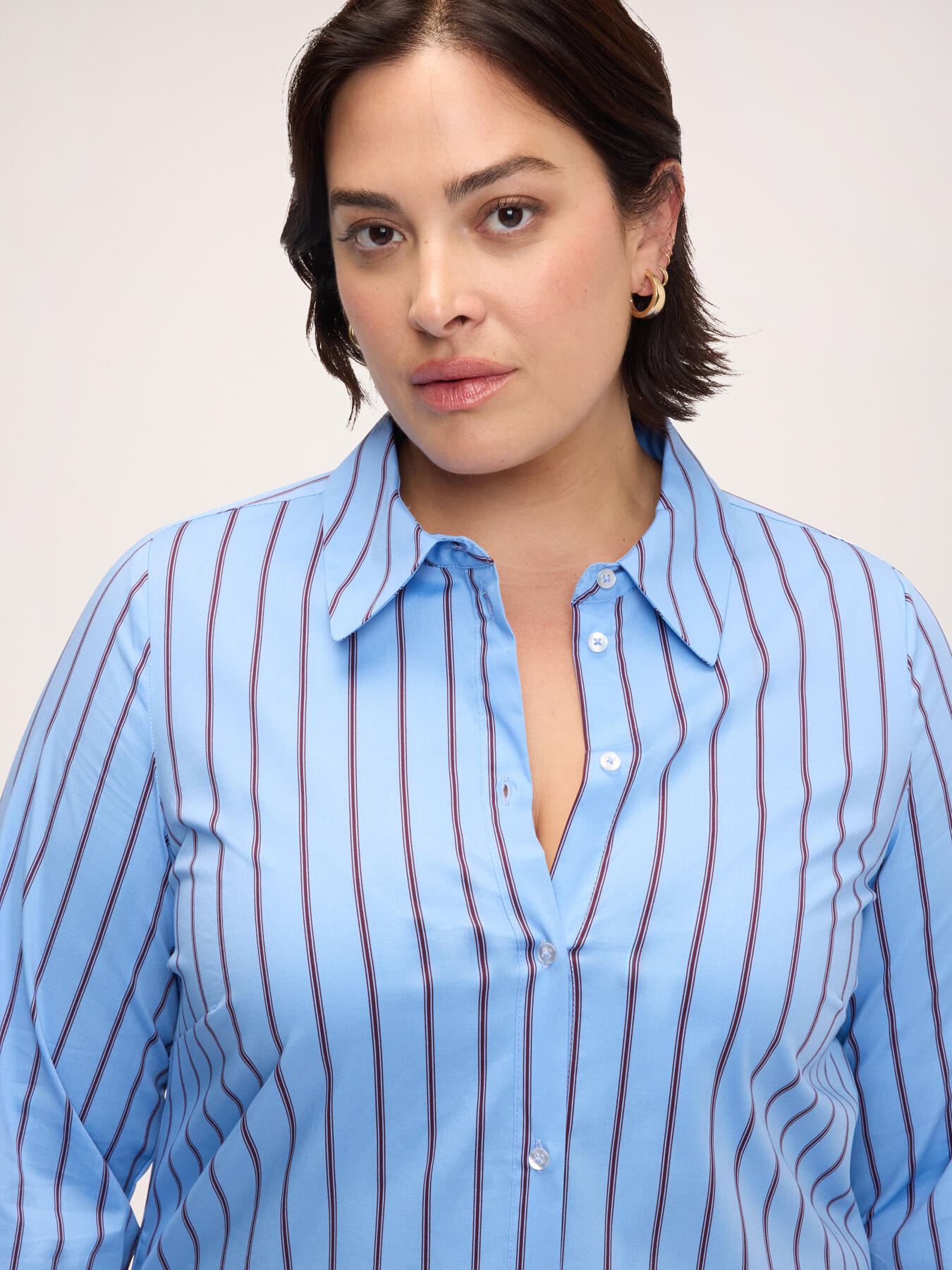 Striped shirt in stretch cotton image number 3