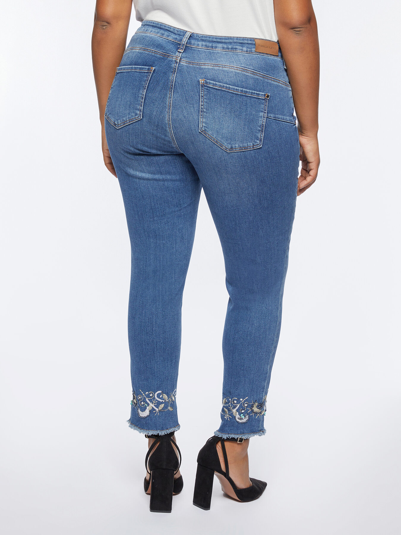 Vaqueros skinny Giada con rico bordado image number 1