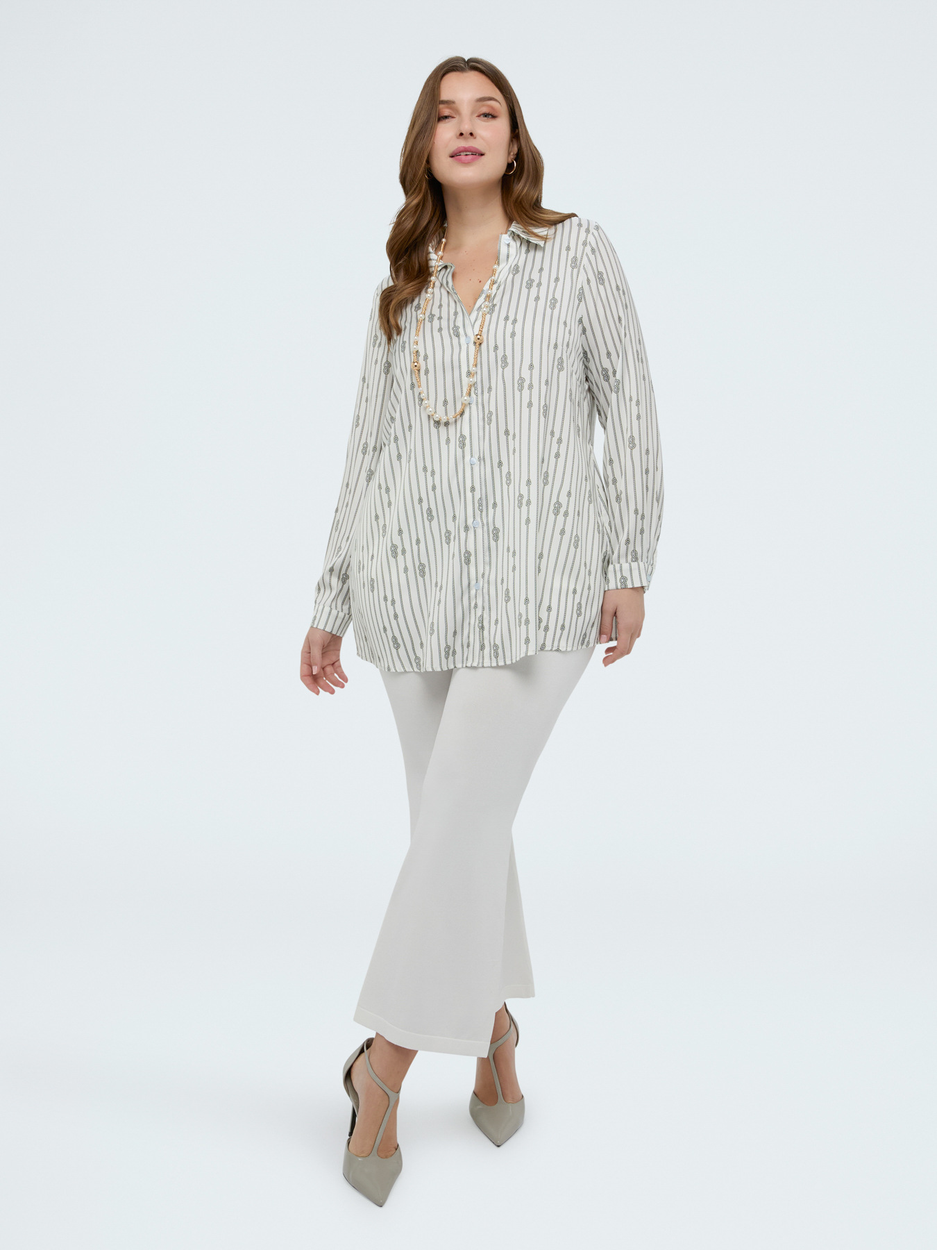 Striped fantasy shirt with knots image number 0