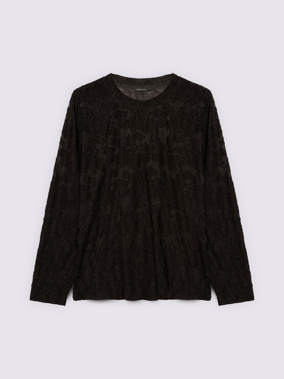 Spitzen-T-Shirt mit Blumenmuster