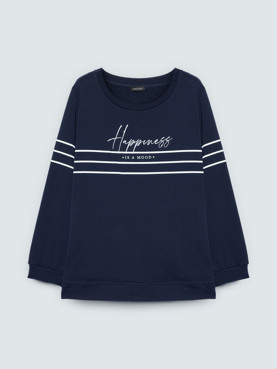 Sweat-shirt en coton avec imprim&eacute;