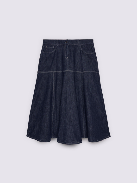 Long denim skirt